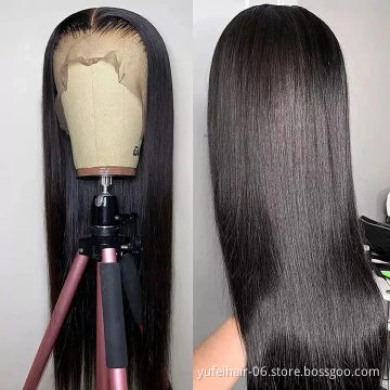 Vendor HD Transparent Swiss Lace Front Wig Human Hair 360 Lace Frontal Wig Straight Glueless Brazilian 100% Virgin Full Lace Wig